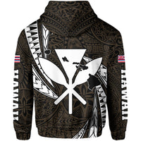 Polynesian King Hawaiian Style Tribal Tattoo Gold Hoodie (Zip up) Mega Style - Polynesian Pride