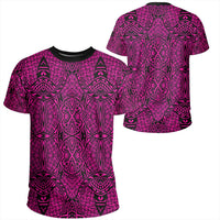 Polynesian Lauhala Mix Pink T Shirt Unisex Polyester - Polynesian Pride