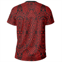 Polynesian Lauhala Mix Red T Shirt - Polynesian Pride