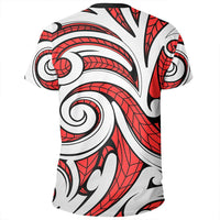 Polynesian Maori Ethnic Ornament Red T Shirt - Polynesian Pride