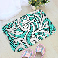 Polynesian Maori Ethnic Ornament Turquoise Hawaii Door Mat Door Mat Turquoise - Polynesian Pride