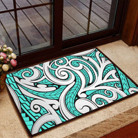 Polynesian Maori Ethnic Ornament Turquoise Hawaii Door Mat - Polynesian Pride