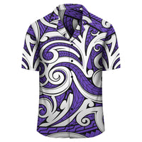 Polynesian Maori Ethnic Ornament Violet Hawaiian Shirt - Polynesian Pride