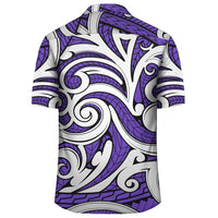 Polynesian Maori Ethnic Ornament Violet Hawaiian Shirt - Polynesian Pride