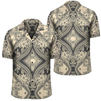 Polynesian Plumeria Mix Gray Hawaiian Shirt Unisex Black - Polynesian Pride