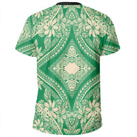 Polynesian Plumeria Mix Green T Shirt - Polynesian Pride