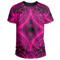 Polynesian Plumeria Mix Pink Black T Shirt - Polynesian Pride