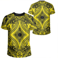Polynesian Plumeria Mix Yellow Black T Shirt Unisex Polyester - Polynesian Pride