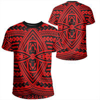 Polynesian Seamless Red T Shirt Unisex Polyester - Polynesian Pride