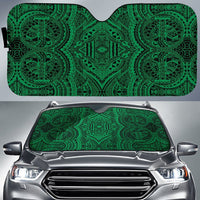 Polynesian Symmetry Car Sun Shade Auto Sun Shade Universal Fit Green - Polynesian Pride