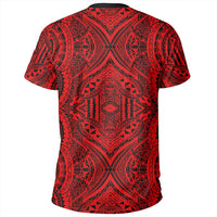 Polynesian Symmetry Red T Shirt - Polynesian Pride