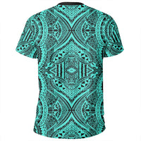 Polynesian Symmetry Turquoise T Shirt - Polynesian Pride