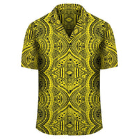 Polynesian Symmetry Yellow Hawaiian Shirt - Polynesian Pride