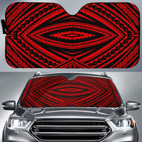 Polynesian Tatau Car Sun Shade Auto Sun Shade Universal Fit Red - Polynesian Pride