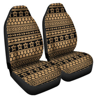 Polynesian Tattoo Tribal Gold Car Seat Cover Universal Fit Gold - Polynesian Pride