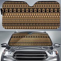 Polynesian Tattoo Tribal Car Sun Shade Auto Sun Shade Universal Fit Gold - Polynesian Pride