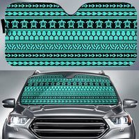 Polynesian Tattoo Tribal Car Sun Shade Auto Sun Shade Universal Fit Turquoise - Polynesian Pride