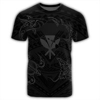 Polynesian Turtle Hammerhead Shark Ray Kanaka Hawaii T Shirt Circle Grey AH - Polynesian Pride