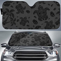 Polynesian Turtle Palm And Sea Pebbles Car Sun Shade Auto Sun Shade Universal Fit Gray - Polynesian Pride