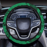 Polynesian Turtle Palm And Sea Pebbles Green Hawaii Steering Wheel Cover with Elastic Edge - Polynesian Pride