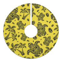 Polynesian Turtle Palm And Sea Pebbles Yellow Tree Skirt - Polynesian Pride