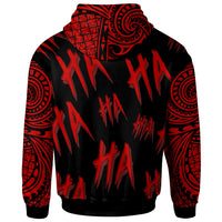 Polynesian Zip up Hoodie Funny Style Special Version Red - Polynesian Pride