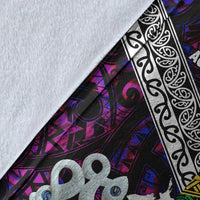 New Zealand And Vanuatu Premium Blanket Together - Purple LT8 - Polynesian Pride