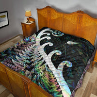 New Zealand Rugby Maori Premium Quilt Silver Fern Koru Vibes - Paua Shell LT8 - Polynesian Pride