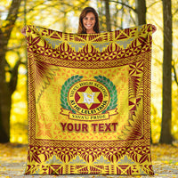 (Custom Personalised) Tonga Vava'u High School Premium Blanket Simplified Version - Gold LT8 - Polynesian Pride