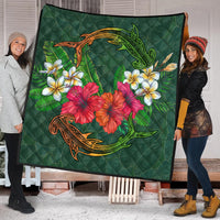 Hawaii Shark Hibiscus Tropical Polynesian Premium Quilt - Arian Style - AH - Polynesian Pride