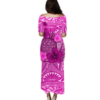 Polynesian Puletasi Dress Hibiscus With Sea Turtle Ver.01 LT14 - Polynesian Pride