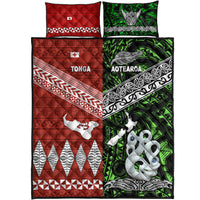 New Zealand And Tonga Quilt Bed Set Together - Green LT8 - Polynesian Pride