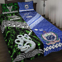 New Zealand And Samoa Quilt Bed Set Together - Green LT8 Green - Polynesian Pride