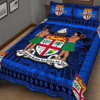 (Custom Personalised) Fiji Quilt Bed Set Blue And Black Style No.1 LT6 - Polynesian Pride