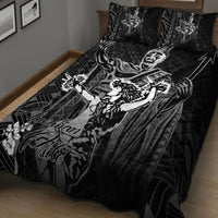 Hawaii Quilt Bed Set - King Of Hawaii With Hawaiian Girls White Version - Polynesian Pride