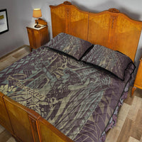 Hawaii Quilt Bed Set - King Of Hawaii With Hawaiian Girls Brown Version - Polynesian Pride