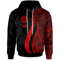 Tahiti Hoodie Red Tentacle Tribal Pattern Unisex Red - Polynesian Pride