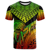 American Samoa Custom T Shirt Reggae Polynesian Necklace and Lauhala Unisex Reggae - Polynesian Pride