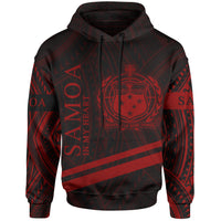 Samoa Hoodie In My Heart Style Polynesian Patterns Red Color Unisex Black - Polynesian Pride