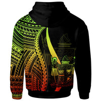 Fiji Custom Zip up Hoodie Reggae Tentacle Tribal Pattern Crest - Polynesian Pride