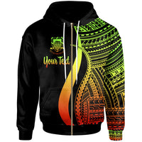 Tuvalu Custom Zip up Hoodie Reggae Tentacle Tribal Pattern Unisex Reggae - Polynesian Pride