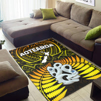 Aotearoa Fern Area Rug New Zealand Hei Tiki Gold Style LT13 - Polynesian Pride