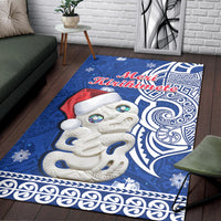 New Zealand Christmas Area Rug Hei Tiki Blue Pohutukawa Meri Kirihimete LT14 - Polynesian Pride