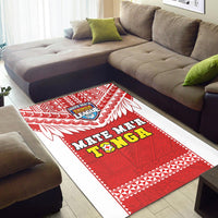 Tonga Rugby Area Rug Mate Maa Tonga Pacific Ngatu White LT14 - Polynesian Pride