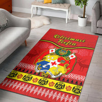 Tonga Christmas Area Rug Tongan Ngatu Kilisimasi Fiefia LT14 Red - Polynesian Pride