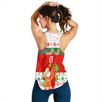 (Custom Personalised) Hawaii Christmas Women Racerback Tank Santa Claus Surfing Simple Style - White LT8 - Polynesian Pride