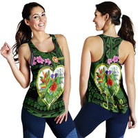 American Samoa Women's Racerback Tank - The Love Of Blue Crowned Lory - Polynesian Pride