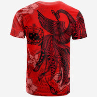 Kanaka Maoli T Shirt Polynesian Phoenix Bird, Fairytales Bird Red - Polynesian Pride