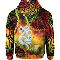 New Zealand Maori Hoodie Aotearoa Manaia Reggae Paua Shell Kia Ora LT9 - Polynesian Pride