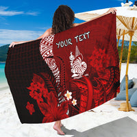 (Custom Personalised) New Caledonia Sarong Nautilus Red Polynesian Hibiscus LT13 One Size Red - Polynesian Pride